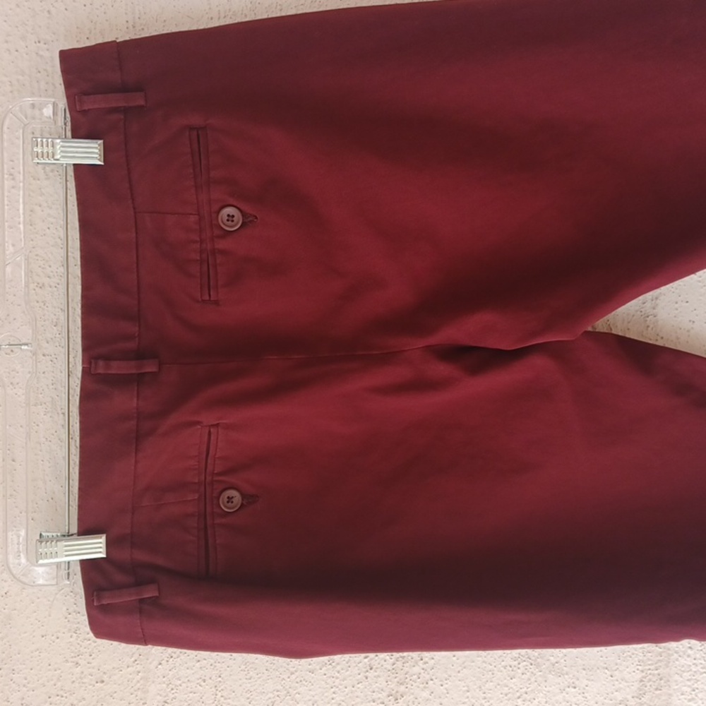 a.n.a Deep Red Cropped Ankle Pants, Pockets, Stretch - Picture 8 of 13